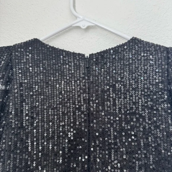 Mac Duggal Ieena Long Sleeve Wide-Leg Sequin Jumpsuit NWT in Black 2 - Picture 10 of 16